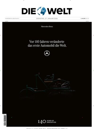 Titelbild der Ausgabe 18/2026 von Die Welt Gesamtausgabe. Diese Zeitschrift und viele weitere Zeitungsabos als Abo oder epaper bei United Kiosk online kaufen.