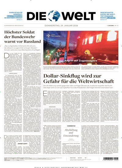 Titelbild der Ausgabe 20/2026 von Die Welt Gesamtausgabe. Diese Zeitschrift und viele weitere Zeitungsabos als Abo oder epaper bei United Kiosk online kaufen.