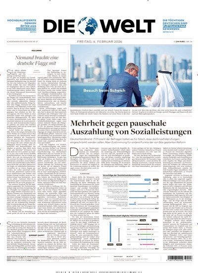 Titelbild der Ausgabe 26/2026 von Die Welt Gesamtausgabe. Diese Zeitschrift und viele weitere Zeitungsabos als Abo oder epaper bei United Kiosk online kaufen.