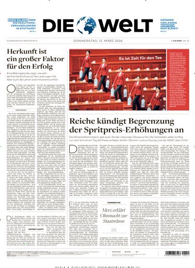 Titelbild der Ausgabe 50/2026 von Die Welt Gesamtausgabe. Diese Zeitschrift und viele weitere Zeitungsabos als Abo oder epaper bei United Kiosk online kaufen.