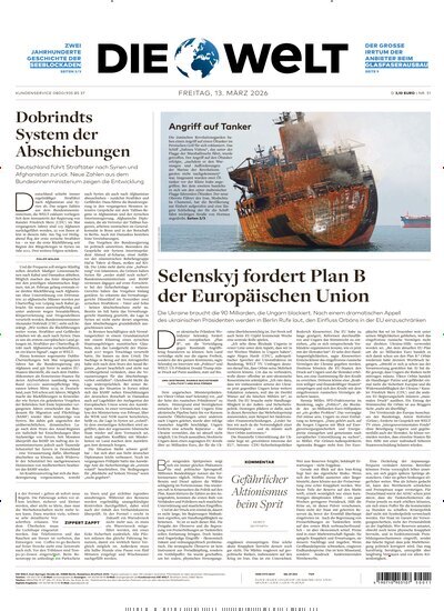 Titelbild der Ausgabe 51/2026 von Die Welt Gesamtausgabe. Diese Zeitschrift und viele weitere Zeitungsabos als Abo oder epaper bei United Kiosk online kaufen.