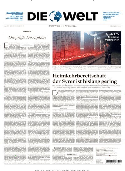 Titelbild der Ausgabe 64/2026 von Die Welt Gesamtausgabe. Diese Zeitschrift und viele weitere Zeitungsabos als Abo oder epaper bei United Kiosk online kaufen.