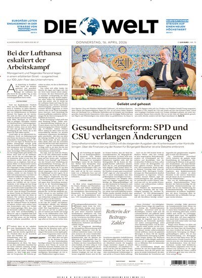 Titelbild der Ausgabe 73/2026 von Die Welt Gesamtausgabe. Diese Zeitschrift und viele weitere Zeitungsabos als Abo oder epaper bei United Kiosk online kaufen.