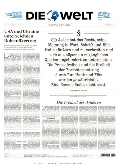 Titelbild der Ausgabe 84/2025 von Die Welt Gesamtausgabe. Diese Zeitschrift und viele weitere Zeitungsabos als Abo oder epaper bei United Kiosk online kaufen.