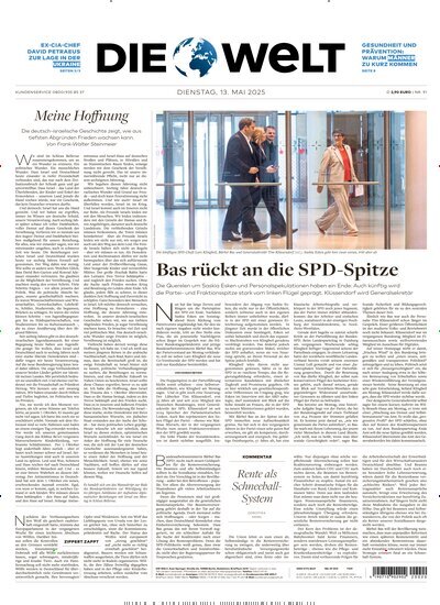 Titelbild der Ausgabe 91/2025 von Die Welt Gesamtausgabe. Diese Zeitschrift und viele weitere Zeitungsabos als Abo oder epaper bei United Kiosk online kaufen.