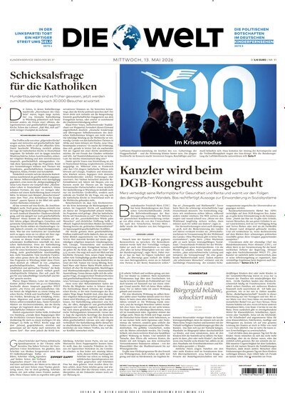 Titelbild der Ausgabe 91/2026 von Die Welt Gesamtausgabe. Diese Zeitschrift und viele weitere Zeitungsabos als Abo oder epaper bei United Kiosk online kaufen.