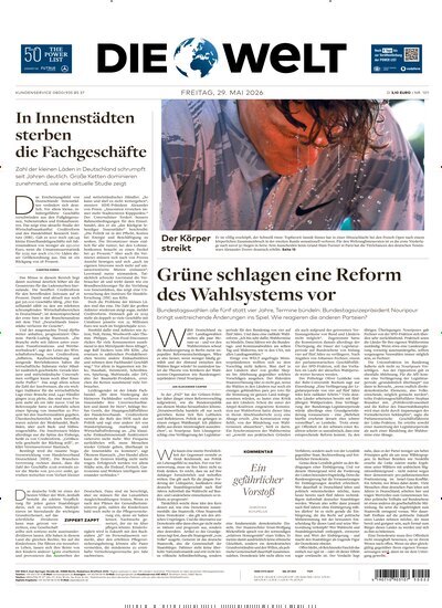 Titelbild der Ausgabe 101/2026 von Die Welt Gesamtausgabe. Diese Zeitschrift und viele weitere Zeitungsabos als Abo oder epaper bei United Kiosk online kaufen.