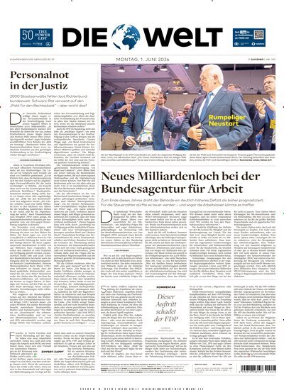 Titelbild der Ausgabe 102/2026 von Die Welt Gesamtausgabe. Diese Zeitschrift und viele weitere Zeitungsabos als Abo oder epaper bei United Kiosk online kaufen.