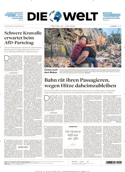 Titelbild der Ausgabe 121/2026 von Die Welt Gesamtausgabe. Diese Zeitschrift und viele weitere Zeitungsabos als Abo oder epaper bei United Kiosk online kaufen.