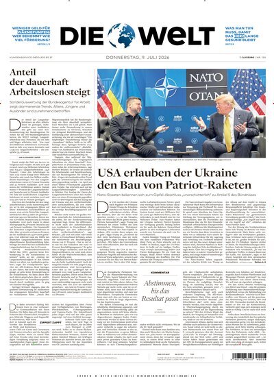 Titelbild der Ausgabe 130/2026 von Die Welt Gesamtausgabe. Diese Zeitschrift und viele weitere Zeitungsabos als Abo oder epaper bei United Kiosk online kaufen.