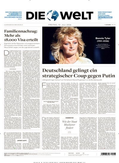 Titelbild der Ausgabe 131/2026 von Die Welt Gesamtausgabe. Diese Zeitschrift und viele weitere Zeitungsabos als Abo oder epaper bei United Kiosk online kaufen.