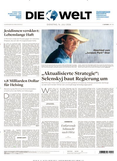 Titelbild der Ausgabe 133/2026 von Die Welt Gesamtausgabe. Diese Zeitschrift und viele weitere Zeitungsabos als Abo oder epaper bei United Kiosk online kaufen.