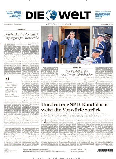 Titelbild der Ausgabe 135/2025 von Die Welt Gesamtausgabe. Diese Zeitschrift und viele weitere Zeitungsabos als Abo oder epaper bei United Kiosk online kaufen.