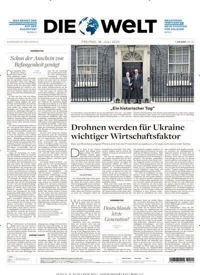 Titelbild der Ausgabe 137/2025 von Die Welt Gesamtausgabe. Diese Zeitschrift und viele weitere Zeitungsabos als Abo oder epaper bei United Kiosk online kaufen.