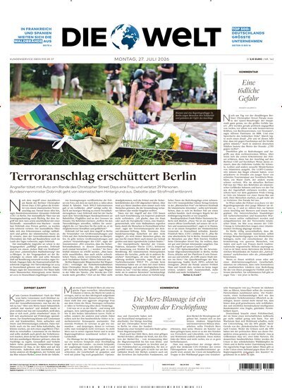 Titelbild der Ausgabe 142/2026 von Die Welt Gesamtausgabe. Diese Zeitschrift und viele weitere Zeitungsabos als Abo oder epaper bei United Kiosk online kaufen.