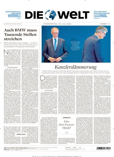 Titelbild der Ausgabe 145/2026 von Die Welt Gesamtausgabe. Diese Zeitschrift und viele weitere Zeitungsabos als Abo oder epaper bei United Kiosk online kaufen.