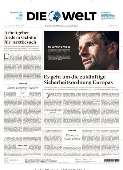 Titelbild der Ausgabe 160/2025 von Die Welt Gesamtausgabe. Diese Zeitschrift und viele weitere Zeitungsabos als Abo oder epaper bei United Kiosk online kaufen.