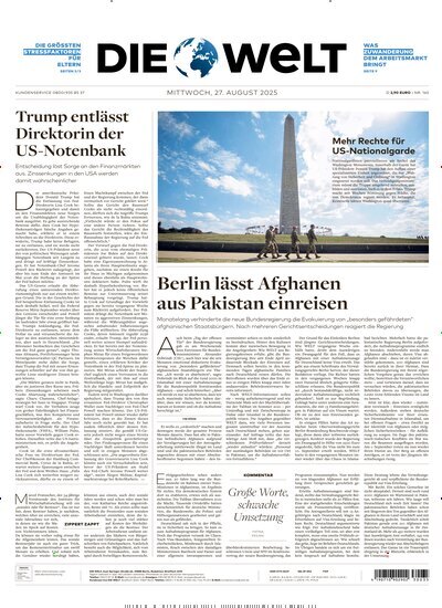 Titelbild der Ausgabe 164/2025 von Die Welt Gesamtausgabe. Diese Zeitschrift und viele weitere Zeitungsabos als Abo oder epaper bei United Kiosk online kaufen.