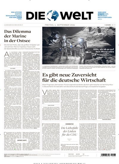 Titelbild der Ausgabe 171/2026 von Die Welt Gesamtausgabe. Diese Zeitschrift und viele weitere Zeitungsabos als Abo oder epaper bei United Kiosk online kaufen.