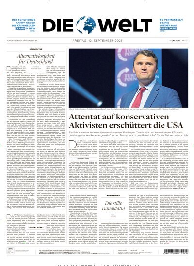 Titelbild der Ausgabe 176/2025 von Die Welt Gesamtausgabe. Diese Zeitschrift und viele weitere Zeitungsabos als Abo oder epaper bei United Kiosk online kaufen.