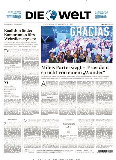 Titelbild der Ausgabe 207/2025 von Die Welt Gesamtausgabe. Diese Zeitschrift und viele weitere Zeitungsabos als Abo oder epaper bei United Kiosk online kaufen.