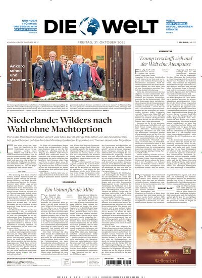 Titelbild der Ausgabe 210/2025 von Die Welt Gesamtausgabe. Diese Zeitschrift und viele weitere Zeitungsabos als Abo oder epaper bei United Kiosk online kaufen.