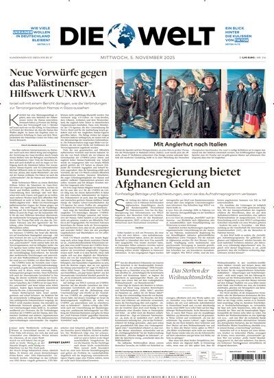 Titelbild der Ausgabe 213/2025 von Die Welt Gesamtausgabe. Diese Zeitschrift und viele weitere Zeitungsabos als Abo oder epaper bei United Kiosk online kaufen.
