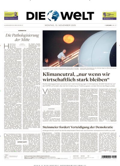 Titelbild der Ausgabe 216/2025 von Die Welt Gesamtausgabe. Diese Zeitschrift und viele weitere Zeitungsabos als Abo oder epaper bei United Kiosk online kaufen.
