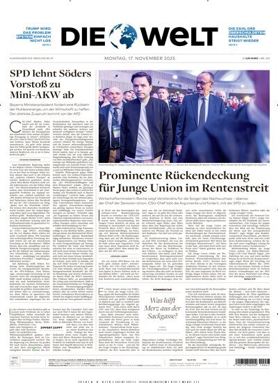 Titelbild der Ausgabe 221/2025 von Die Welt Gesamtausgabe. Diese Zeitschrift und viele weitere Zeitungsabos als Abo oder epaper bei United Kiosk online kaufen.