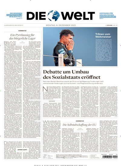 Titelbild der Ausgabe 236/2025 von Die Welt Gesamtausgabe. Diese Zeitschrift und viele weitere Zeitungsabos als Abo oder epaper bei United Kiosk online kaufen.