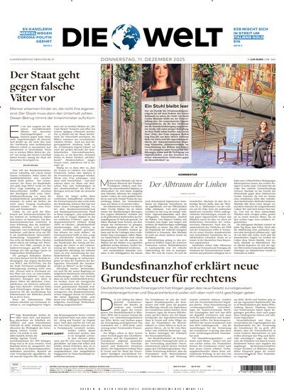 Titelbild der Ausgabe 239/2025 von Die Welt Gesamtausgabe. Diese Zeitschrift und viele weitere Zeitungsabos als Abo oder epaper bei United Kiosk online kaufen.