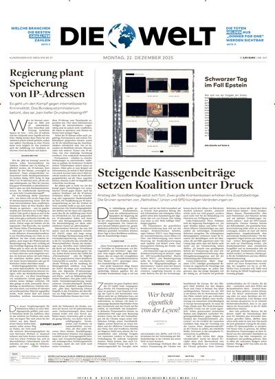Titelbild der Ausgabe 246/2025 von Die Welt Gesamtausgabe. Diese Zeitschrift und viele weitere Zeitungsabos als Abo oder epaper bei United Kiosk online kaufen.