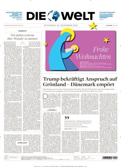 Titelbild der Ausgabe 249/2025 von Die Welt Gesamtausgabe. Diese Zeitschrift und viele weitere Zeitungsabos als Abo oder epaper bei United Kiosk online kaufen.
