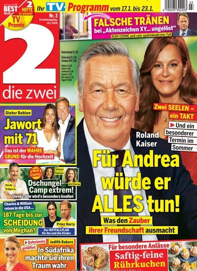 Titelbild der Ausgabe 3/2026 von die zwei. Diese Zeitschrift und viele weitere Programmzeitschriften als Abo oder epaper bei United Kiosk online kaufen.