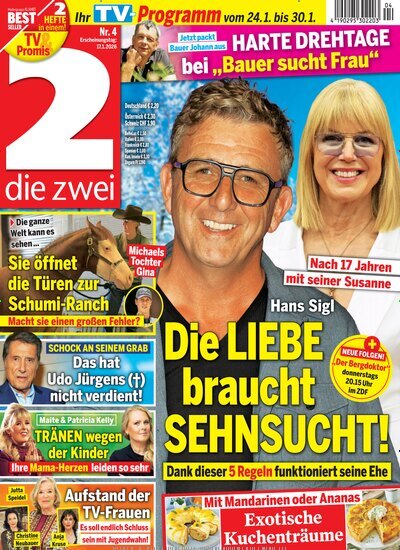 Titelbild der Ausgabe 4/2026 von die zwei. Diese Zeitschrift und viele weitere Programmzeitschriften als Abo oder epaper bei United Kiosk online kaufen.