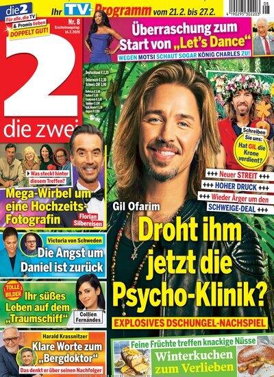 Titelbild der Ausgabe 8/2026 von die zwei. Diese Zeitschrift und viele weitere Programmzeitschriften als Abo oder epaper bei United Kiosk online kaufen.