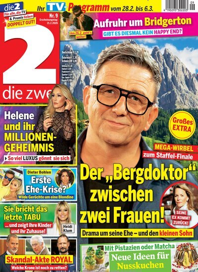 Titelbild der Ausgabe 9/2026 von die zwei. Diese Zeitschrift und viele weitere Programmzeitschriften als Abo oder epaper bei United Kiosk online kaufen.