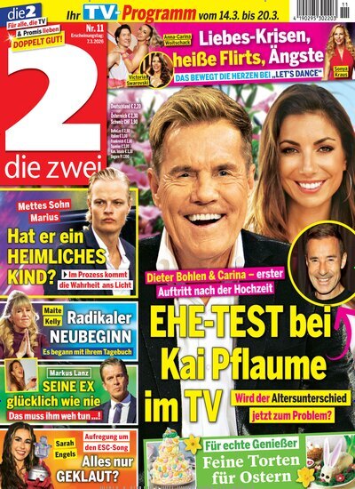 Titelbild der Ausgabe 11/2026 von die zwei. Diese Zeitschrift und viele weitere Programmzeitschriften als Abo oder epaper bei United Kiosk online kaufen.