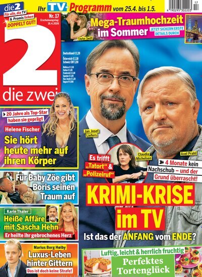 Titelbild der Ausgabe 17/2026 von die zwei. Diese Zeitschrift und viele weitere Programmzeitschriften als Abo oder epaper bei United Kiosk online kaufen.