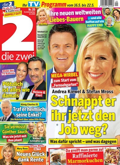 Titelbild der Ausgabe 20/2026 von die zwei. Diese Zeitschrift und viele weitere Programmzeitschriften als Abo oder epaper bei United Kiosk online kaufen.