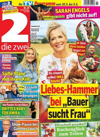 Titelbild der Ausgabe 22/2026 von die zwei. Diese Zeitschrift und viele weitere Programmzeitschriften als Abo oder epaper bei United Kiosk online kaufen.