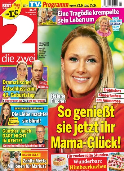 Titelbild der Ausgabe 25/2025 von die zwei. Diese Zeitschrift und viele weitere Programmzeitschriften als Abo oder epaper bei United Kiosk online kaufen.
