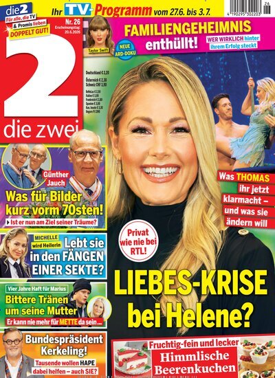 Titelbild der Ausgabe 26/2026 von die zwei. Diese Zeitschrift und viele weitere Programmzeitschriften als Abo oder epaper bei United Kiosk online kaufen.