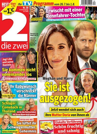Titelbild der Ausgabe 30/2025 von die zwei. Diese Zeitschrift und viele weitere Programmzeitschriften als Abo oder epaper bei United Kiosk online kaufen.