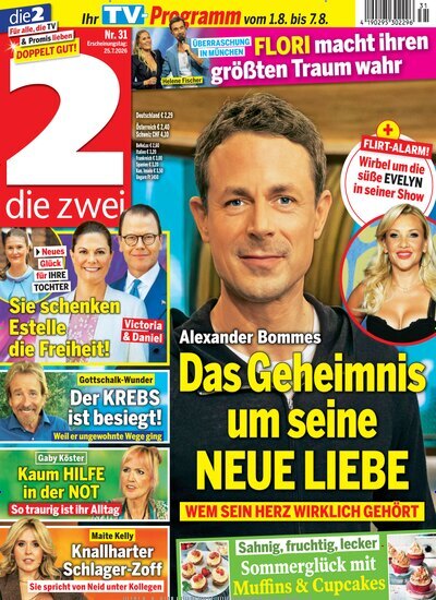 Titelbild der Ausgabe 31/2026 von die zwei. Diese Zeitschrift und viele weitere Programmzeitschriften als Abo oder epaper bei United Kiosk online kaufen.