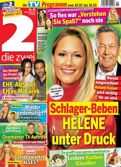 Titelbild der Ausgabe 41/2026 von die zwei. Diese Zeitschrift und viele weitere Programmzeitschriften als Abo oder epaper bei United Kiosk online kaufen.