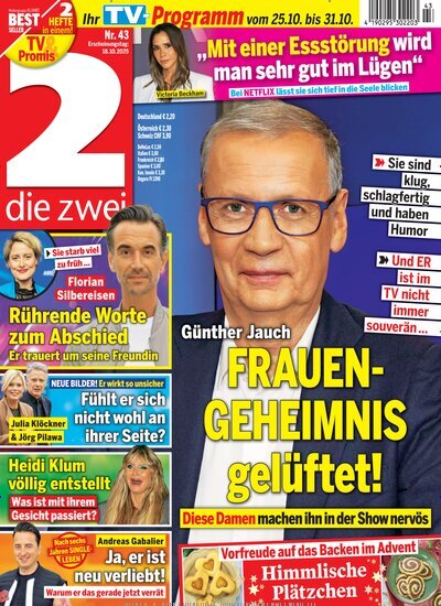 Titelbild der Ausgabe 43/2025 von die zwei. Diese Zeitschrift und viele weitere Programmzeitschriften als Abo oder epaper bei United Kiosk online kaufen.