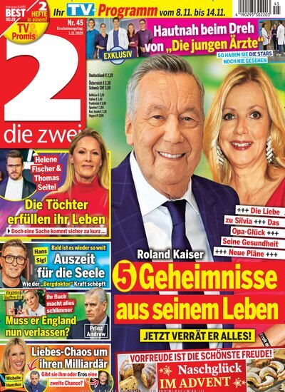 Titelbild der Ausgabe 45/2025 von die zwei. Diese Zeitschrift und viele weitere Programmzeitschriften als Abo oder epaper bei United Kiosk online kaufen.