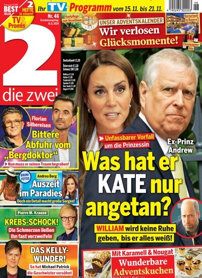 Titelbild der Ausgabe 46/2025 von die zwei. Diese Zeitschrift und viele weitere Programmzeitschriften als Abo oder epaper bei United Kiosk online kaufen.