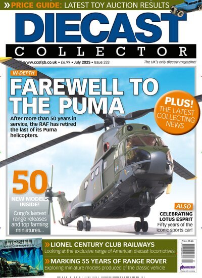 Titelbild der Ausgabe 7/2025 von Diecast Collector. Diese Zeitschrift und viele weitere Computerzeitschriften, Tabletmagazine und Smartphonemagazine als Abo oder epaper bei United Kiosk online kaufen.